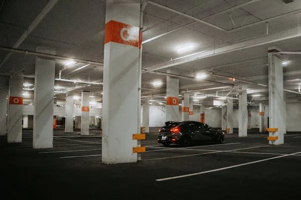 Car Accident in a Parking Garage